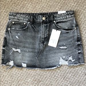 Grey Wash Denim Skirt